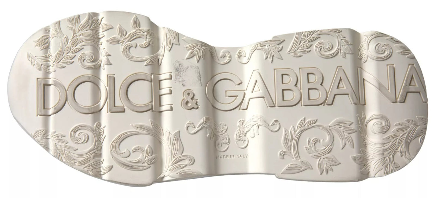 حذاء سنيكرز دولتشي آند غابانا أبيض بيج جلد رياضي DAYMASTER