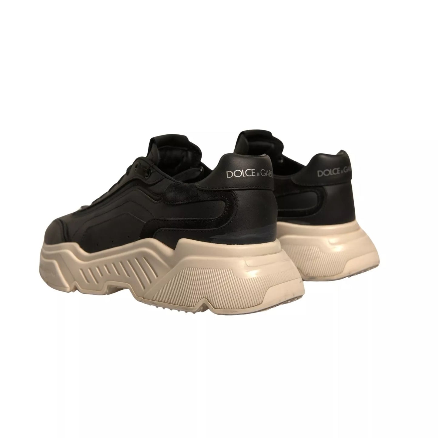 حذاء سنيكرز دولتشي آند غابانا دايماستر أسود وأبيض منخفض الرقبة