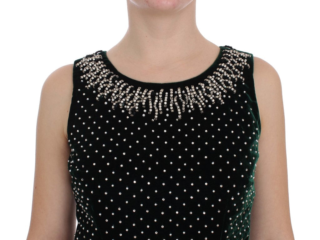 فستان دولتشي آند غابانا طويل ماكسي مخملي أخضر اللون