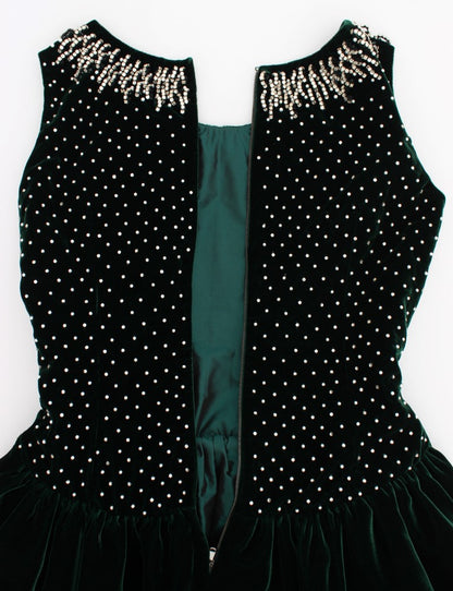 فستان دولتشي آند غابانا طويل ماكسي مخملي أخضر اللون