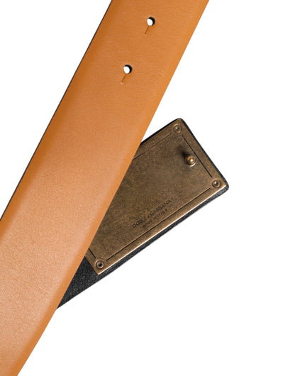 حزام دولتشي آند غابانا من الجلد البني مع مشبك وشعار DG منقوش