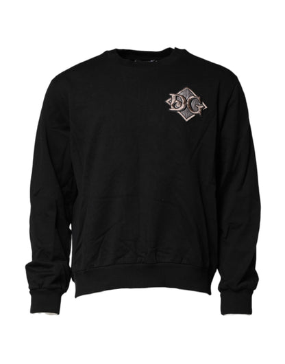 Dolce & Gabbana Black Logo Embroidery Sweatshirt Sweater