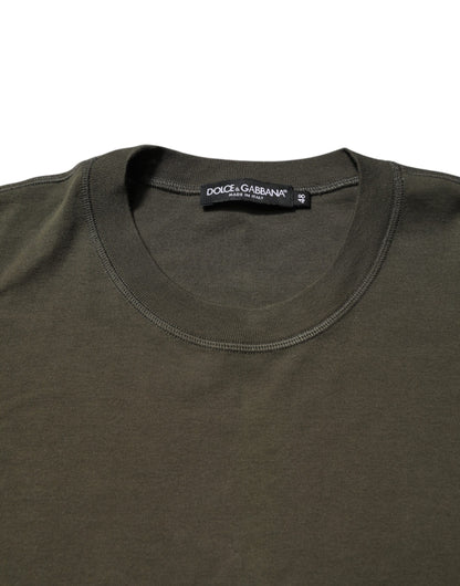 Dolce & Gabbana Dark Green Long Sleeves Crew Neck T-shirt