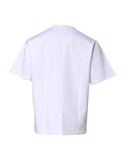 Dolce & Gabbana White Cotton Short Sleeves Crew Neck T-shirt