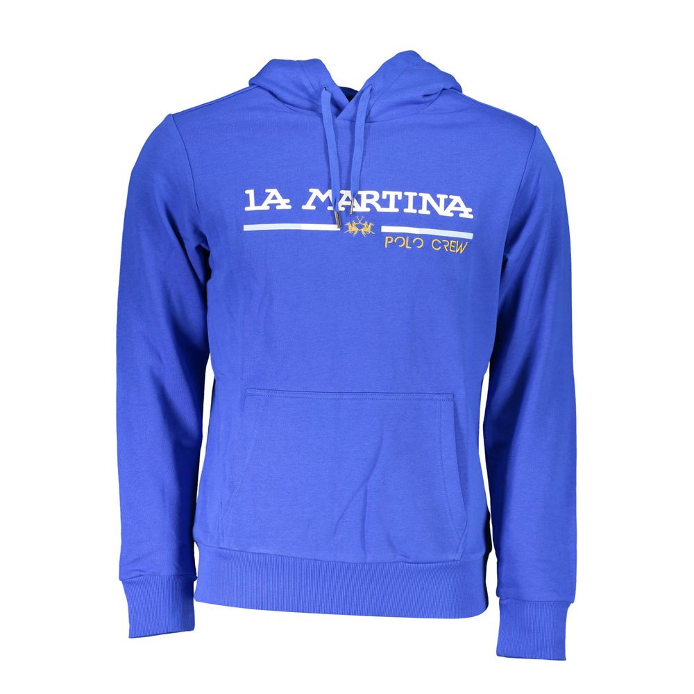 La Martina Blue Cotton Men's Hooded Sweatshirt
