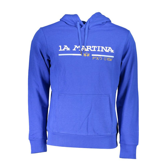 La Martina Blue Cotton Men's Hooded Sweatshirt