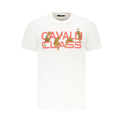 Cavalli Class Bianco Cotton Men T-Shirt