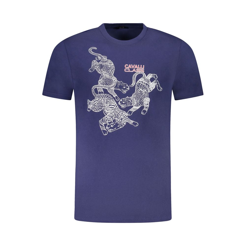 Cavalli Class Blu Cotton Men T-Shirt