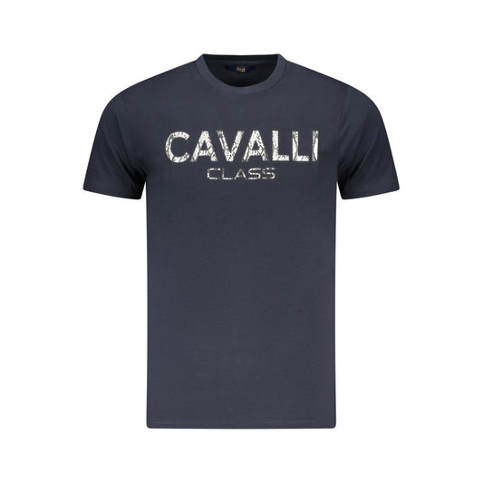 Cavalli Class Blu Cotton Men T-Shirt