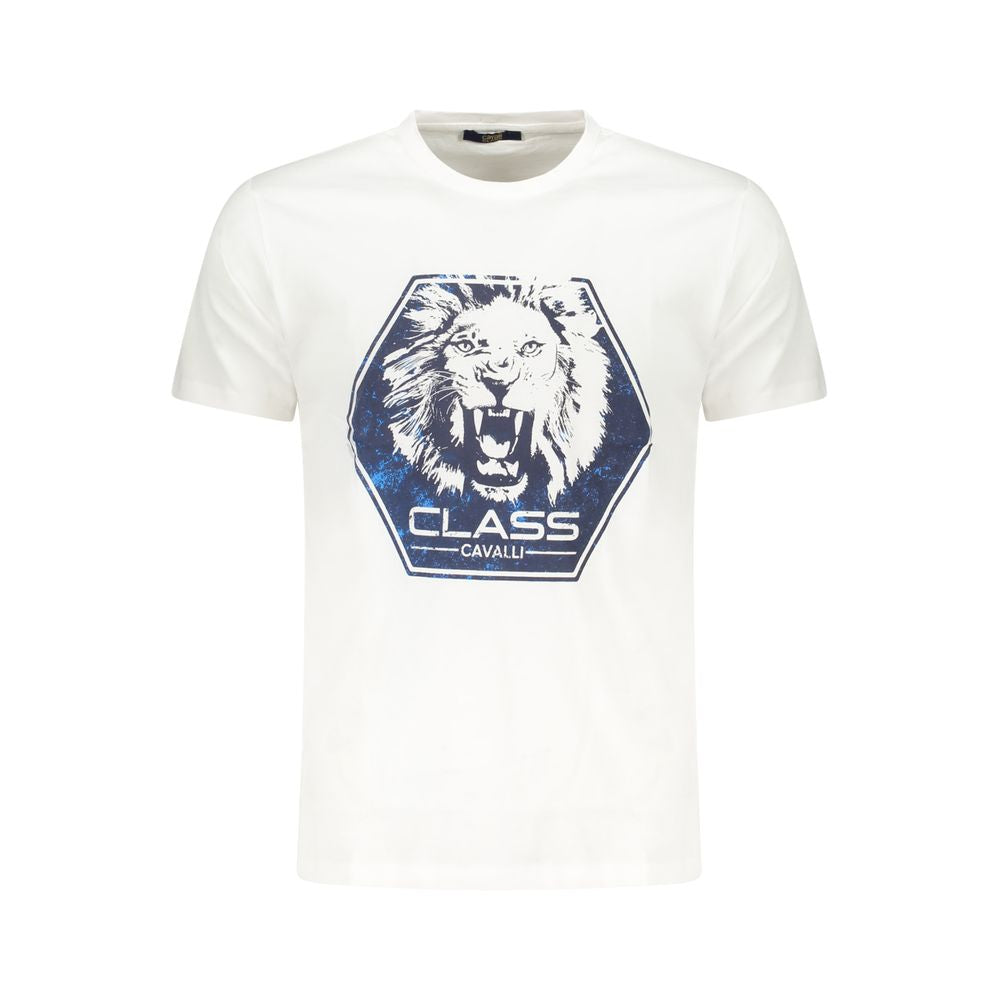 Cavalli Class Bianco Cotton Men T-Shirt