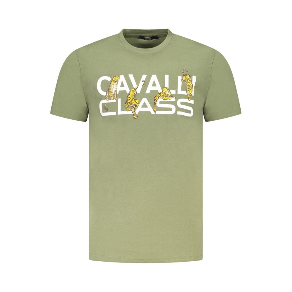 Cavalli Class Verde Cotton Men T-Shirt