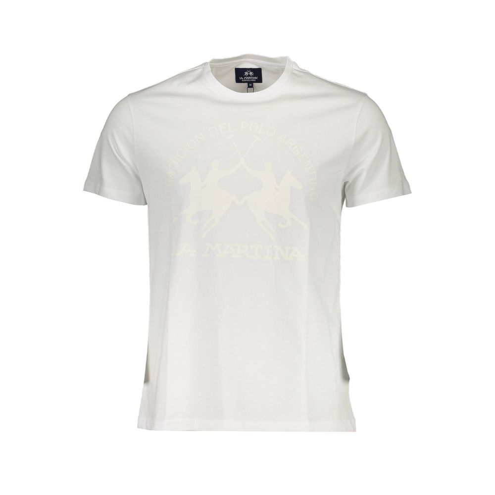 La Martina Bianco Cotton Men T-Shirt