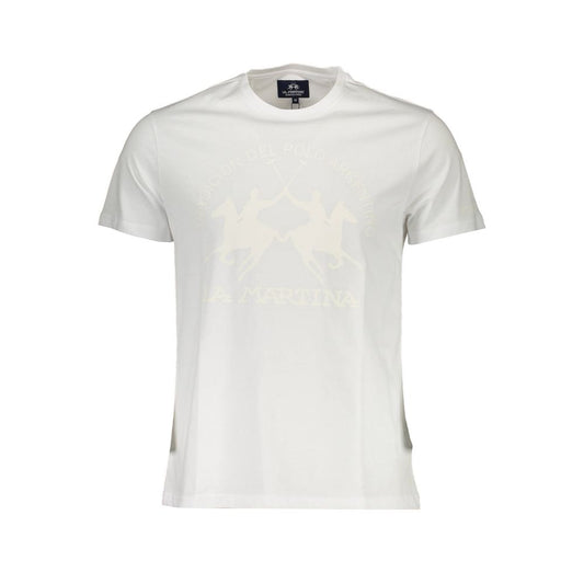 La Martina Bianco Cotton Men T-Shirt