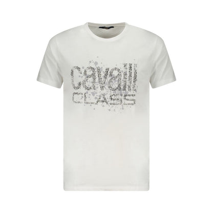 Cavalli Class Bianco Cotton Men T-Shirt
