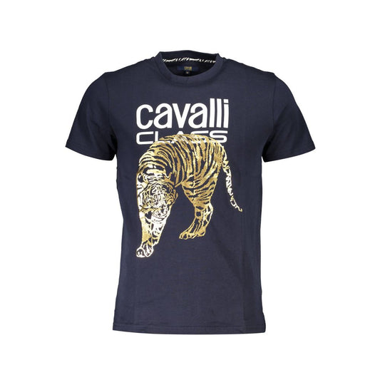 Cavalli Class Blu Cotton Men T-Shirt