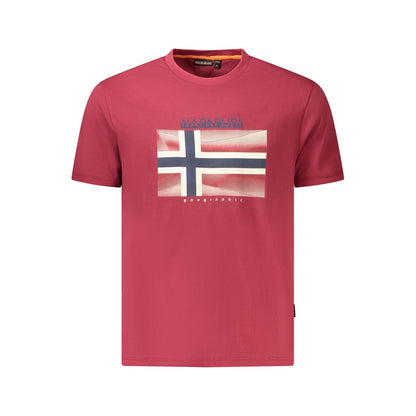 Napapijri Red Organic Cotton Men T-Shirt