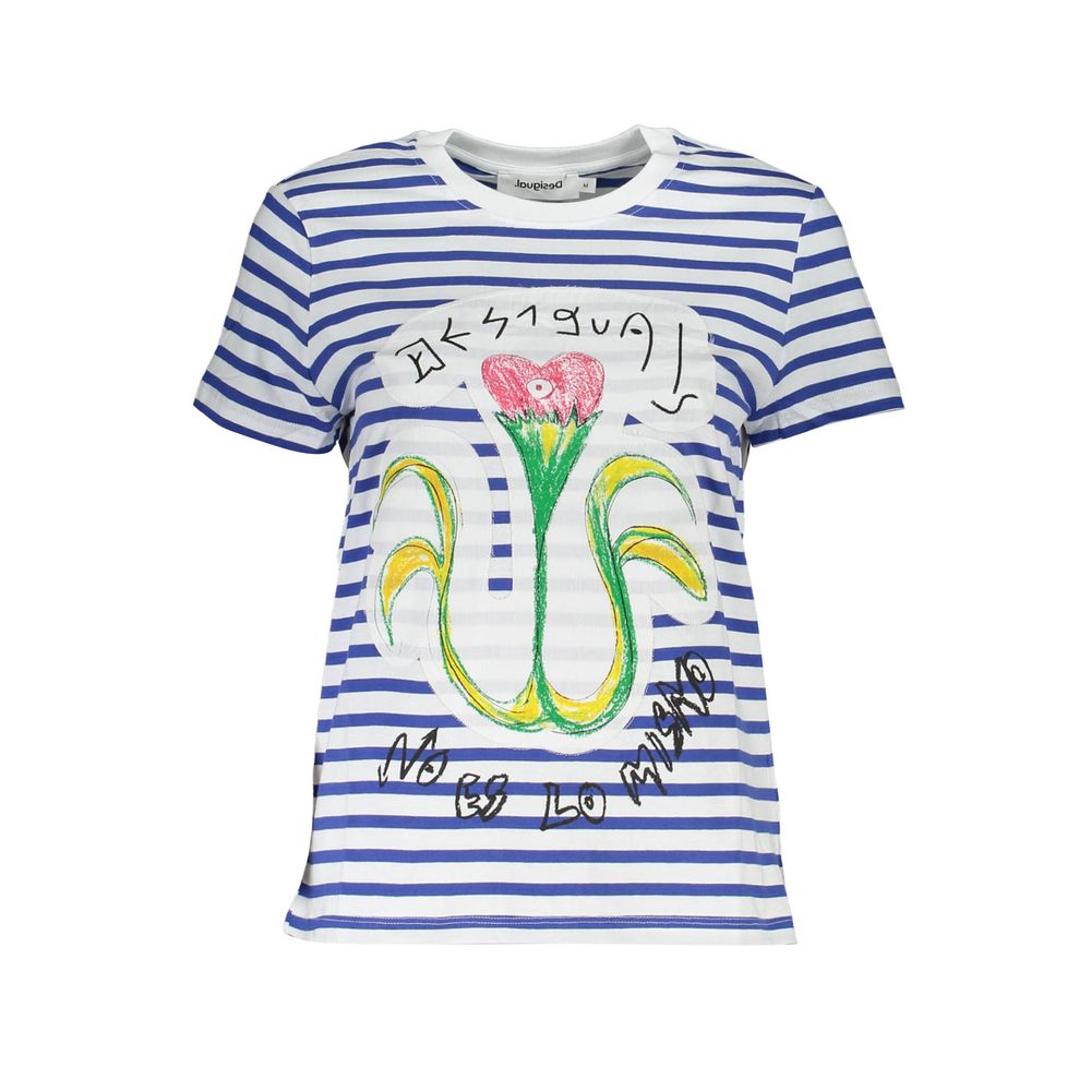 Desigual Blu Cotton Women T-Shirt