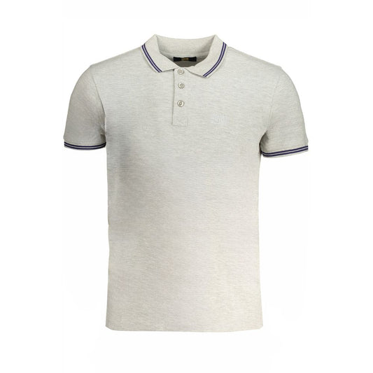 Cavalli Class Grigio Cotton Men Polo Shirt