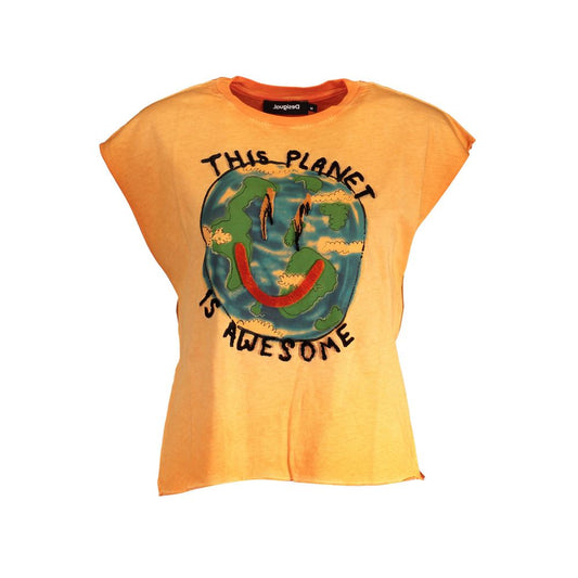 Desigual Arancione Cotton Women T-Shirt