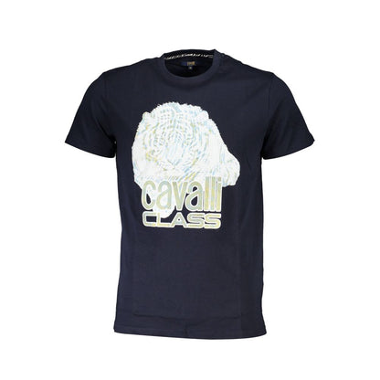 Cavalli Class Blu Cotton Men T-Shirt