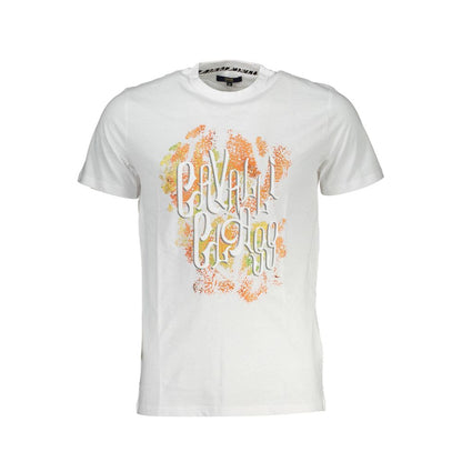 Cavalli Class Bianco Cotton Men T-Shirt