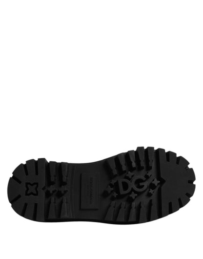 حذاء ديربي رجالي رسمي من دولتشي آند غابانا، جلد أسود، برباط