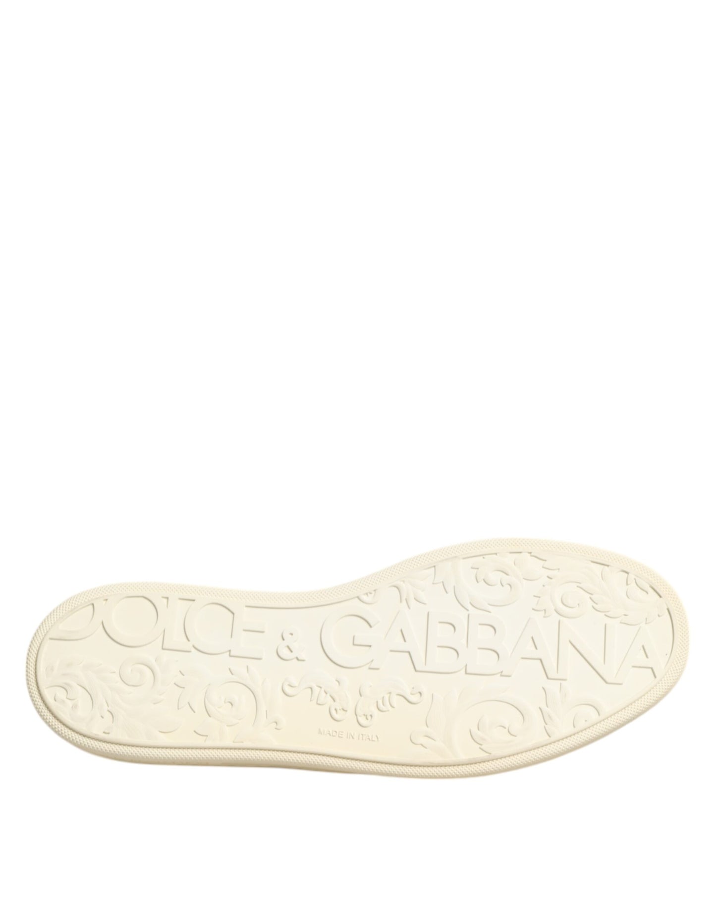 حذاء سنيكرز دولتشي آند غابانا أسود من الجلد منخفض الرقبة بتصميم تاج النحل