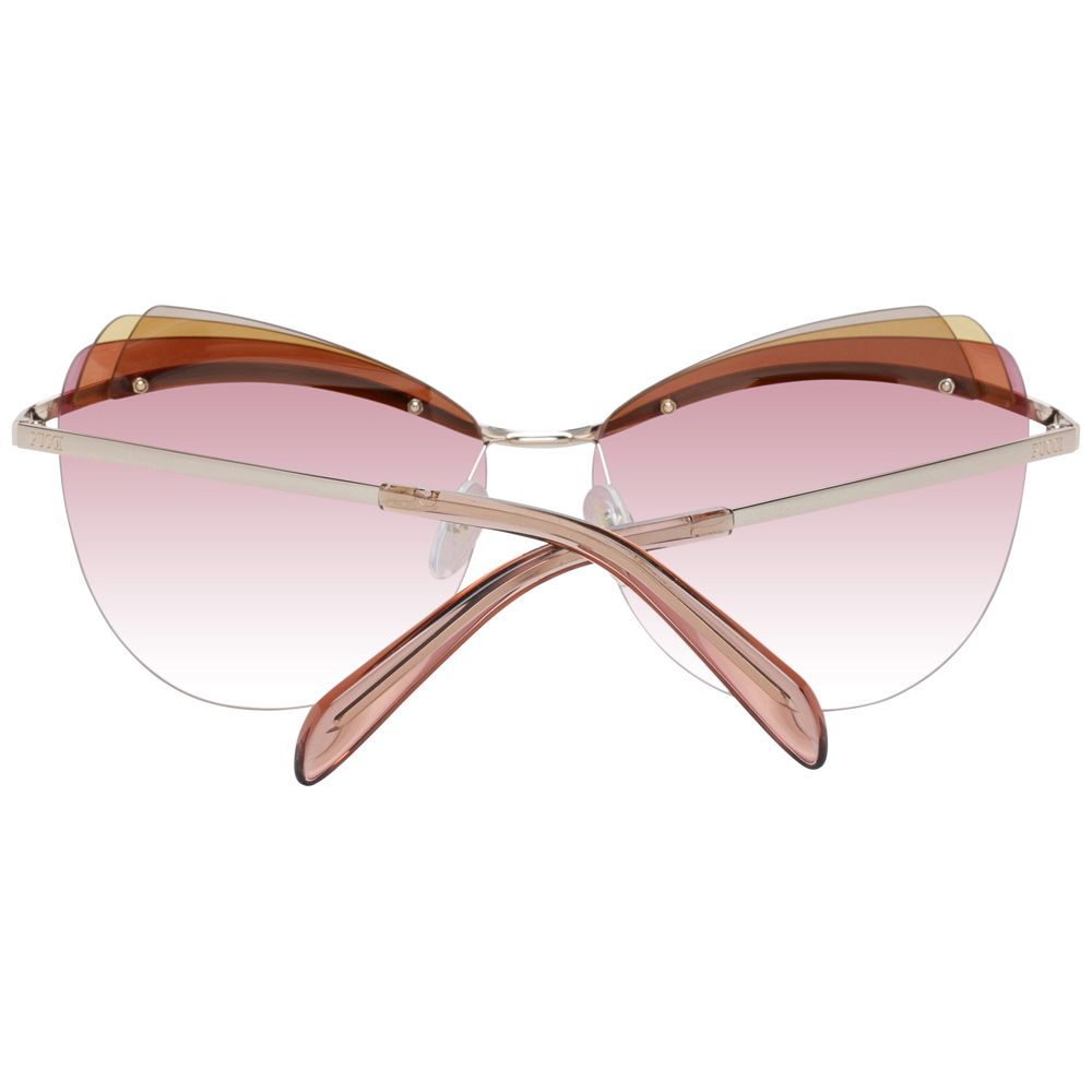 Emilio Pucci Gold Metal & Plastic Sunglasses