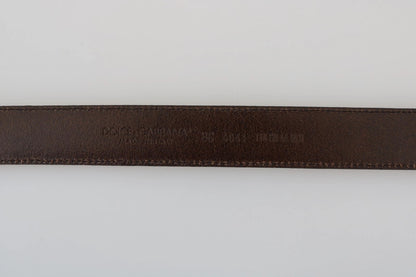 حزام دولتشي آند غابانا من الجلد الأزرق المثقب مع مشبك رمادي