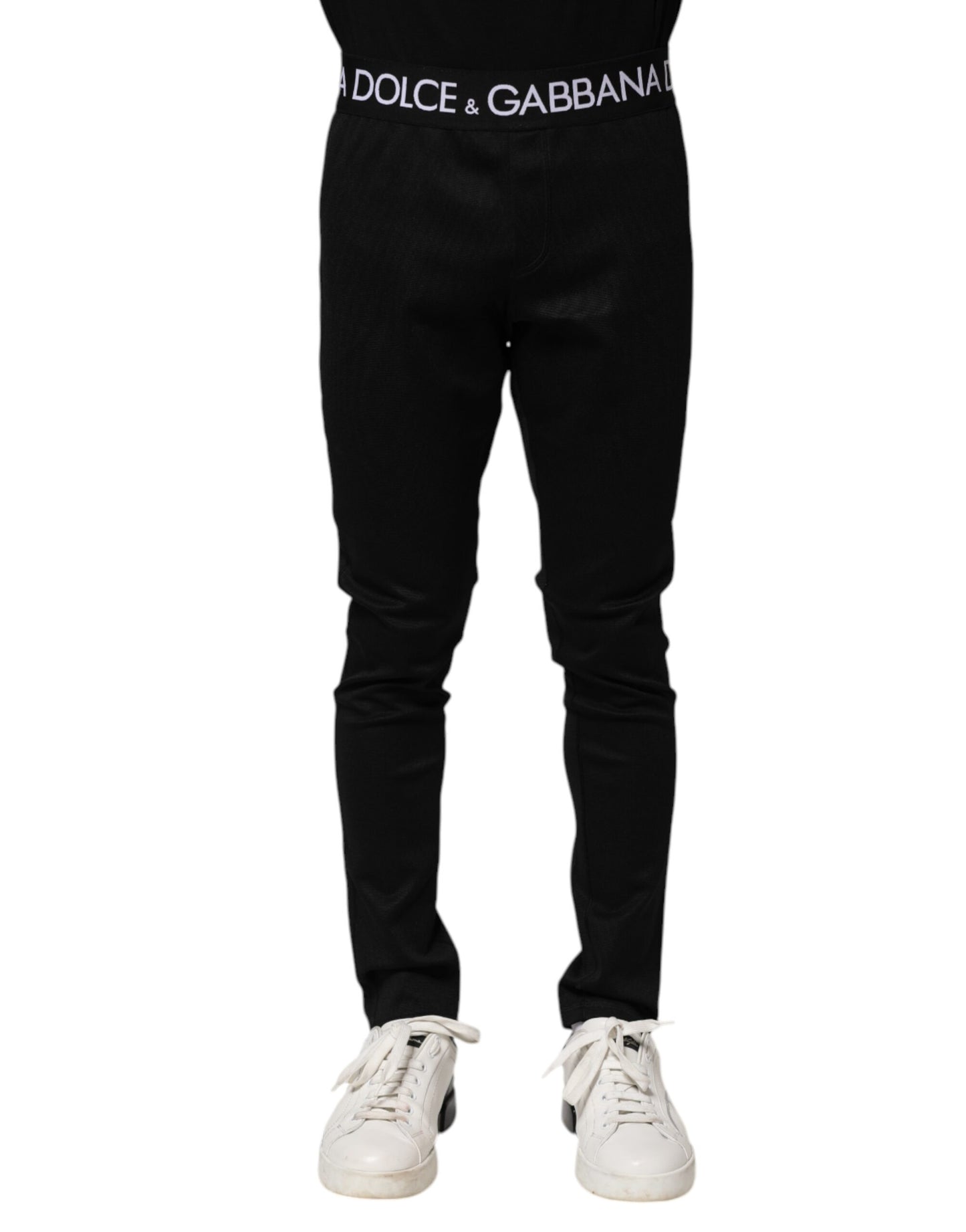 Dolce & Gabbana Black Nylon Skinny Men Jogger Pants