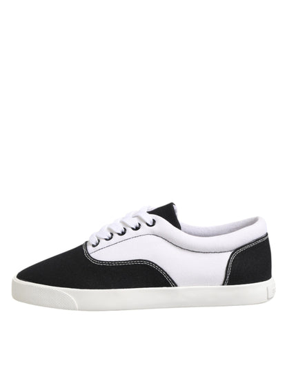 حذاء رياضي رجالي من دولتشي آند غابانا مصنوع من قماش قطني أسود برباط