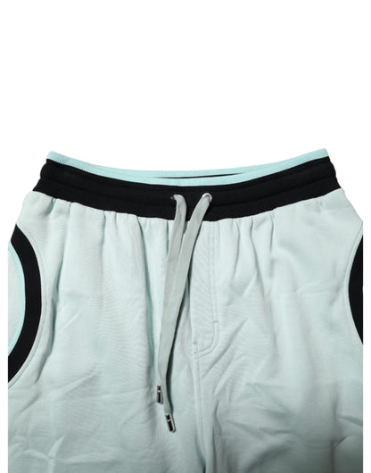 Dolce & Gabbana Light Green Cotton Men Jogger Sweatpants Pants