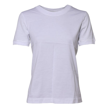 Dolce & Gabbana White Cotton Round Neck Short Sleeves T-shirt