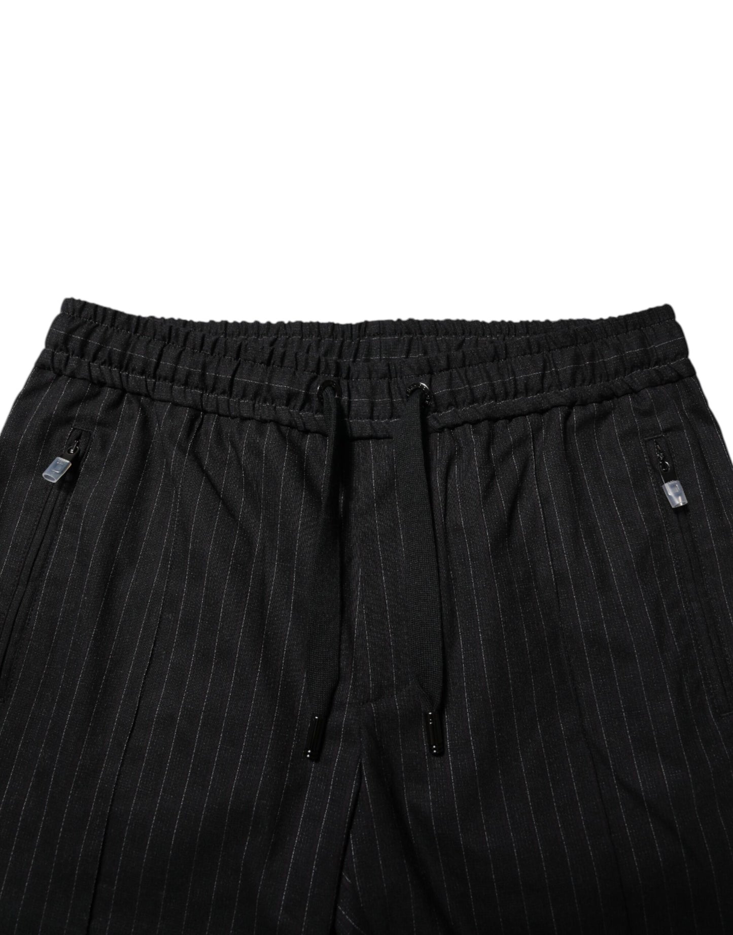 Dolce & Gabbana Black Striped Wool Men Jogger Pants