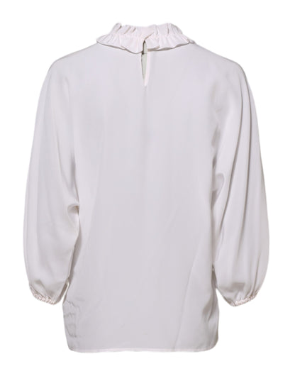 بلوزة بيضاء مكشكشة من دولتشي آند غابانا