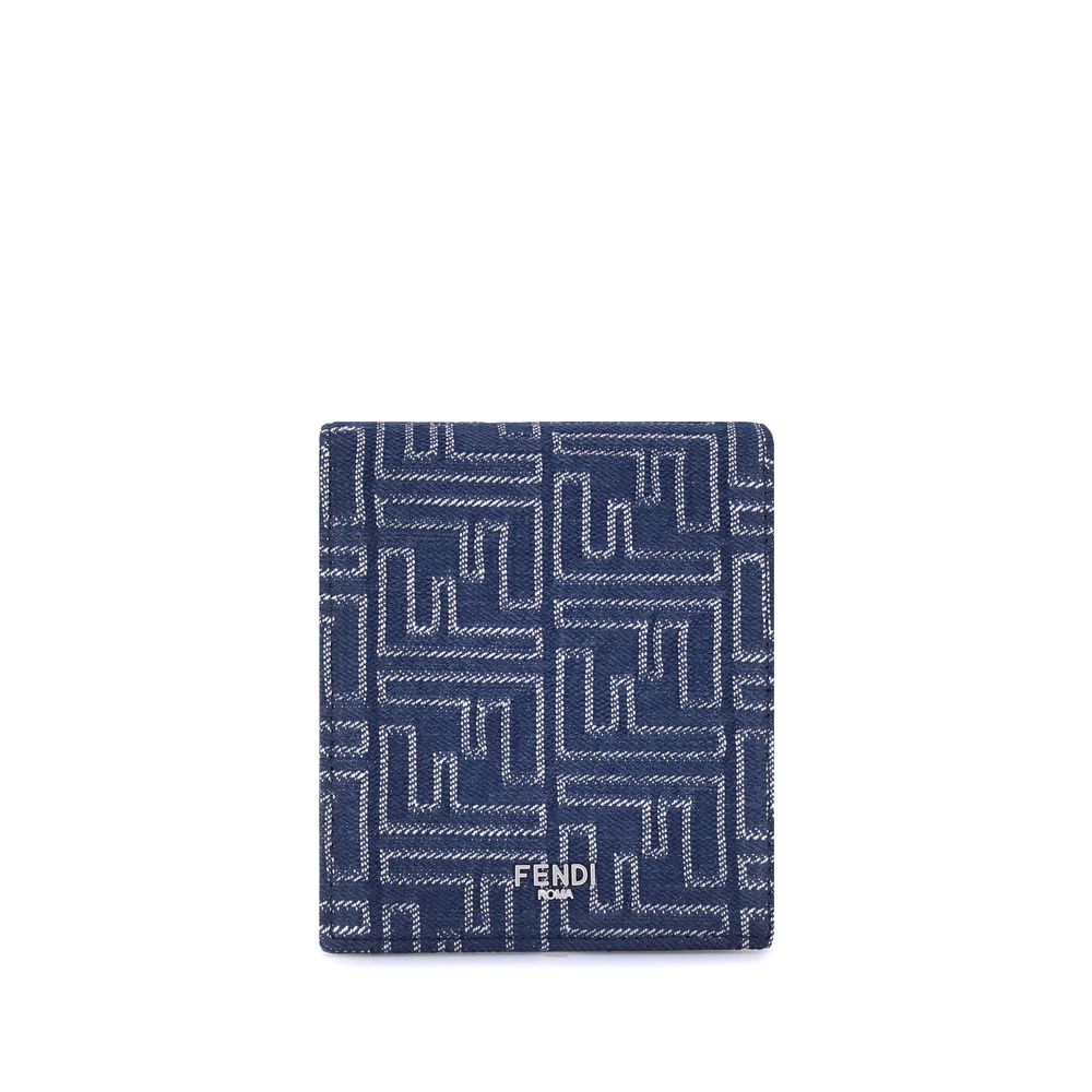 Fendi Blue Fabric Wallet