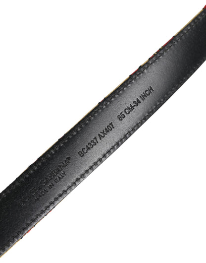 حزام دولتشي آند غابانا الذهبي المزهر الجاكار الفضي بمشبك معدني