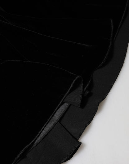 Dolce & Gabbana Black High Waist Fit Flared Midi Skirt