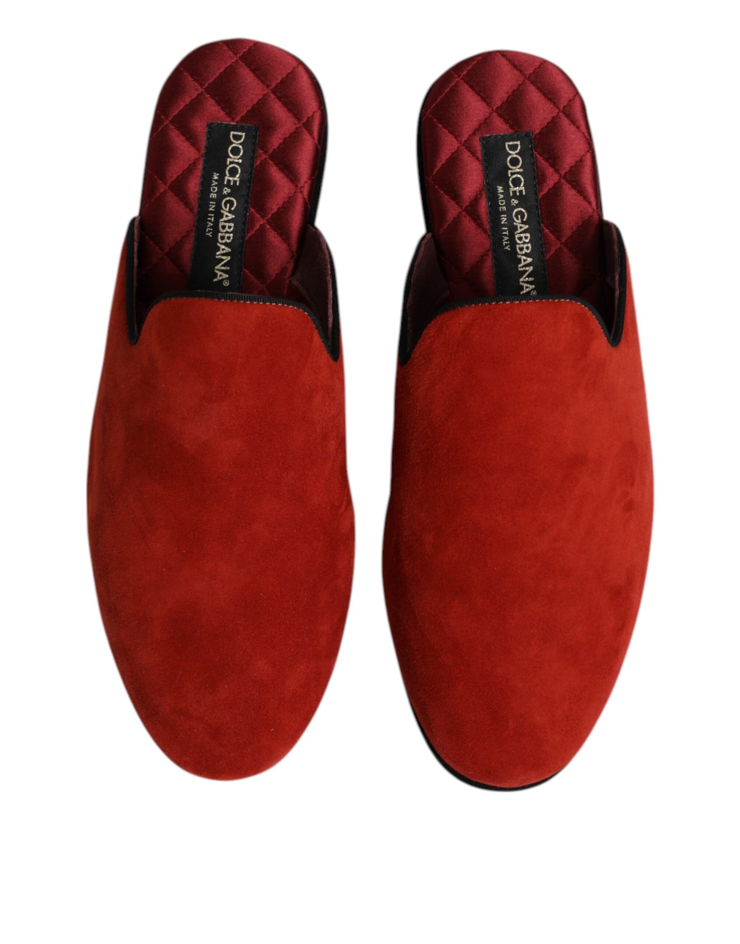 Dolce & Gabbana Orange Suede Slides Flat Slipper Shoes