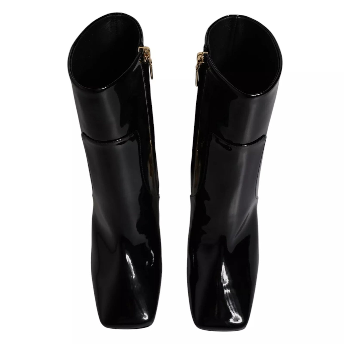 Dolce & Gabbana Black Jackie Leather Mid Calf Boots Shoes
