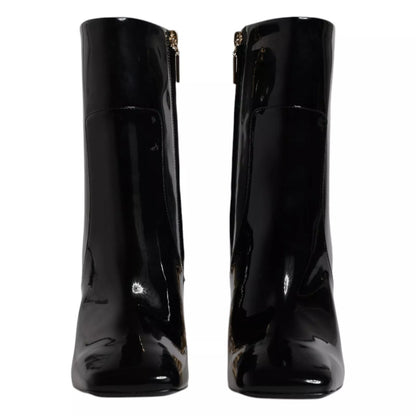 Dolce & Gabbana Black Jackie Leather Mid Calf Boots Shoes