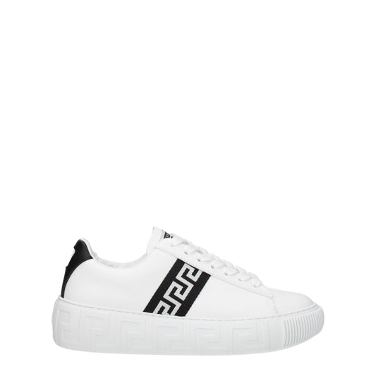 Versace White Leather Low Top Sneakers