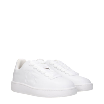 Burberry White Leather Low Top Sneakers