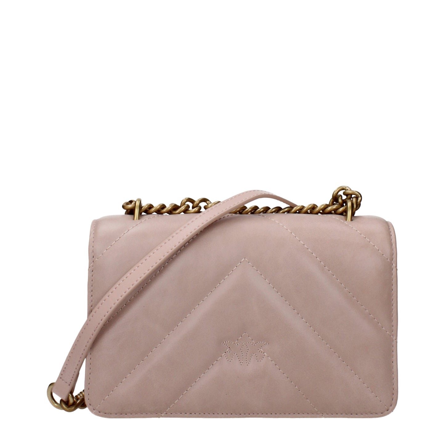 PINKO Pink Leather Crossbody Bag