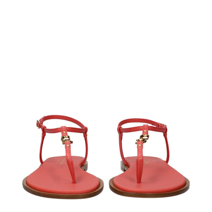 Christian Dior Pink Leather Flip-Flop Sandals