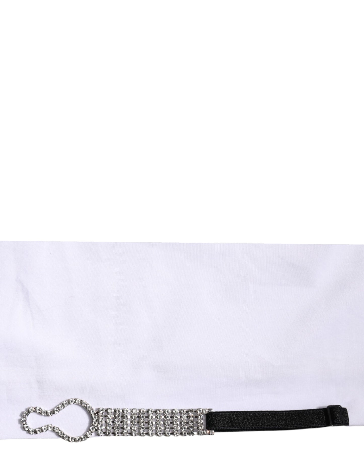 قميص دولتشي آند غابانا أبيض مزين بالكريستال بياقة