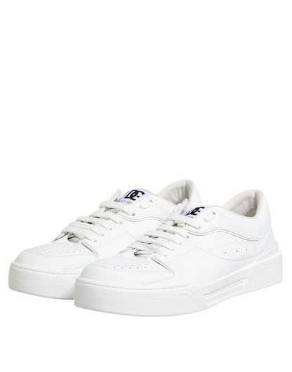 Dolce & Gabbana White Miami Leather Low Top Sneakers Shoes