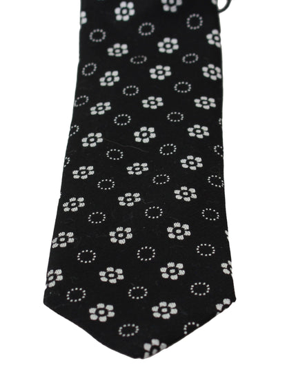 Dolce & Gabbana Black 100% Silk Floral Print Print Classic Tie