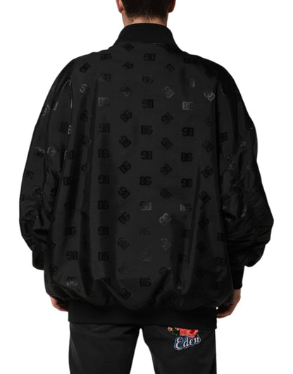 Dolce & Gabbana Black Cargo Windbraker Logo Mania Jacket