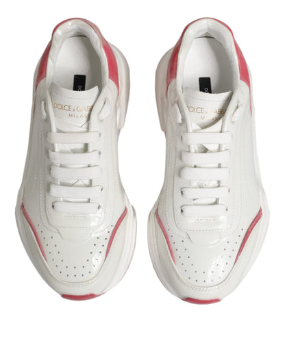 Dolce & Gabbana White Pink Daymaster Low Top Sneakers Shoes